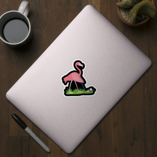 Flamingo Play Golf Pink Flamingo Lover Gift by finchandrewf